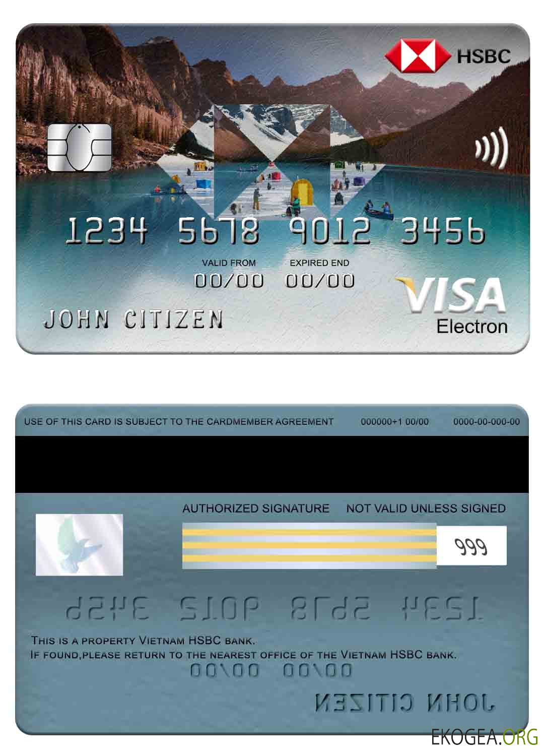Carte électronique Visa de la banque HSBC du Vietnam